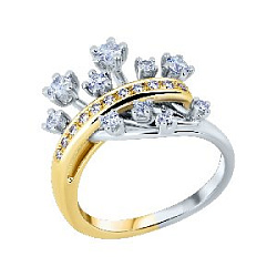 Кольцо с бриллиантом Арт-Модерн 010461-Ж/Б