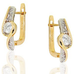 Серьги с бриллиантом Бриант EY3061D