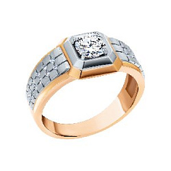 Кольцо мужское с бриллиантом ГАЛЕРЕЯ ЭКСКЛЮЗИВА 3510335