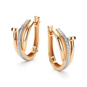 Серьги с бриллиантом АЛЬКОР 26166-100