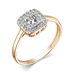 Кольцо с бриллиантом АЛЬКОР 15680-100