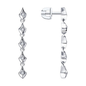 Серьги пуссеты с бриллиантом SOKOLOV 1022280-3