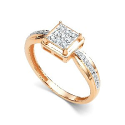 Кольцо с бриллиантом АЛЬКОР 16200-100