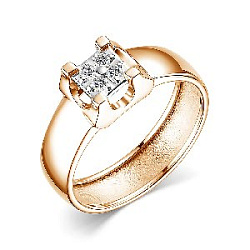 Кольцо с бриллиантом АЛЬКОР 15747-100