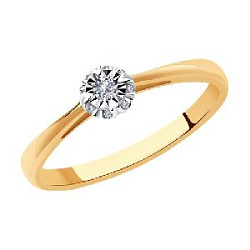 Кольцо помолвочное с бриллиантом SOKOLOV 1011760 №25 285