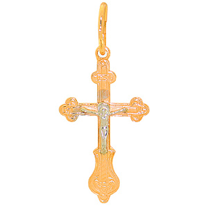 Подвеска крест из золота РОСТЗОЛОТО 1101