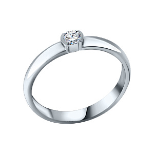 Кольцо помолвочное с бриллиантом 0438