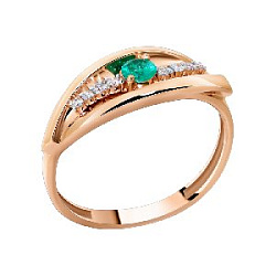 Кольцо с бриллиантом АЛЬКОР 15770-101