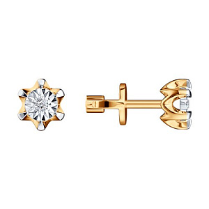 Серьги пуссеты с бриллиантом SOKOLOV 1021118 №23 2053