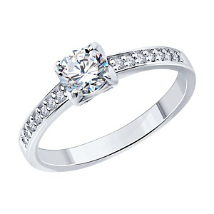 Кольцо помолвочное из серебра SOKOLOV 94-110-01712-1