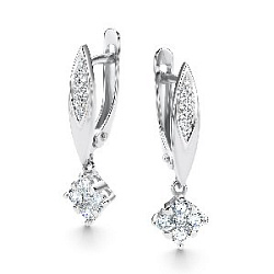 Серьги с бриллиантом АЛЬКОР 26288-200