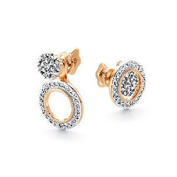 Серьги пуссеты с бриллиантом АЛЬКОР 26670-100
