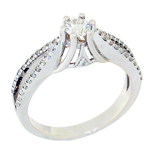 Кольцо помолвочное с бриллиантом 0264