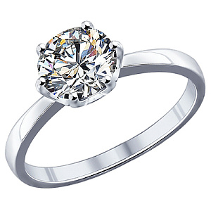 Кольцо помолвочное из серебра SOKOLOV 94011741