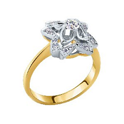 Кольцо с бриллиантом Арт-Модерн 01039-Ж/Б