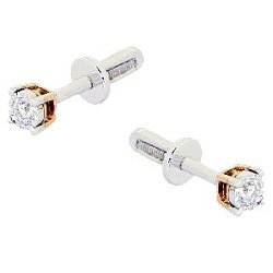 Серьги пуссеты с бриллиантом Бриант ERI5796-0,20D