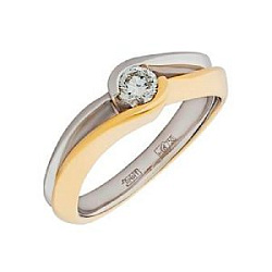 Кольцо с бриллиантом Арт-Модерн 010579-Ж/Б