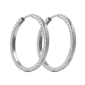 Серьги кольца из серебра Сильвер Лайн с7241ар