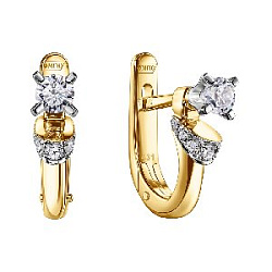 Серьги с бриллиантом Арт-Модерн 020132-Ж/Б