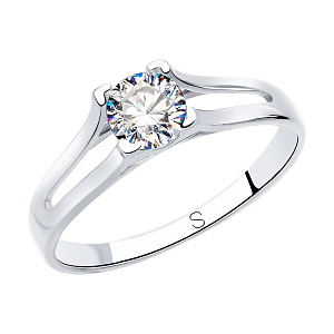 Кольцо помолвочное из серебра SOKOLOV 94013669