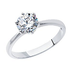 Кольцо помолвочное из серебра SOKOLOV 94-110-01633-1