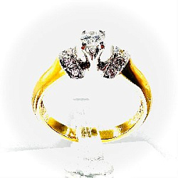 Кольцо помолвочное с бриллиантом Арт-Модерн 010132-Ж/Б