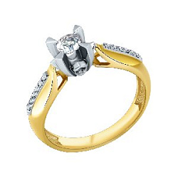 Кольцо помолвочное с бриллиантом 0359