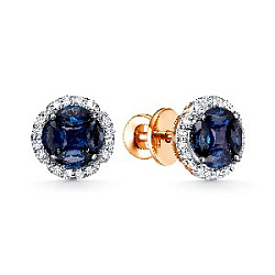 Серьги пуссеты с бриллиантом Klondike 07-00894-01-011-01-01