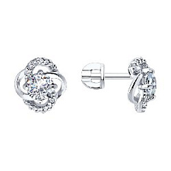 Серьги пуссеты из серебра SOKOLOV 94026054