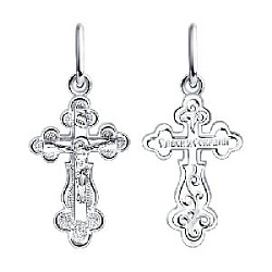 Подвеска крест из серебра SOKOLOV 94-131-02207-1