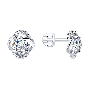 Серьги пуссеты из серебра SOKOLOV 94026054