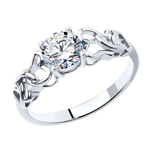 Кольцо помолвочное из серебра SOKOLOV 94010858