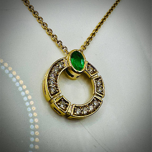 подвеска с цепью с бриллиантом МЭЮЗ 06808