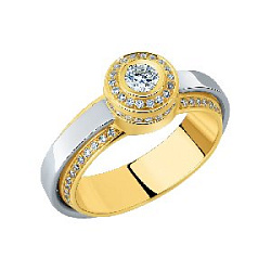 Кольцо с бриллиантом Арт-Модерн 010533-Ж/Б