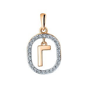 Подвеска буквы из золота RUSGOLDART 3689407г 1 1 1