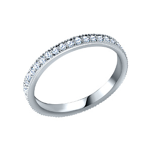 Кольцо обручальное с бриллиантом из белого золота ГАЛЕРЕЯ ЭКСКЛЮЗИВА 4516014