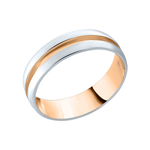 Кольцо обручальное из комбинированного золота 7221258/2