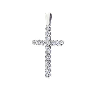 Подвеска крест с бриллиантом ГАЛЕРЕЯ ЭКСКЛЮЗИВА 4540019