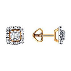 Серьги пуссеты с бриллиантом SOKOLOV 51-222-02466-1