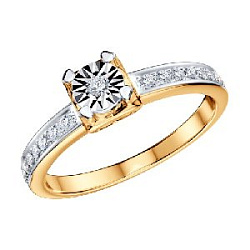 Кольцо помолвочное с бриллиантом SOKOLOV 1012010 №25 71