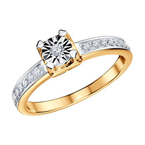 Кольцо помолвочное с бриллиантом SOKOLOV 1012010 №24 3018