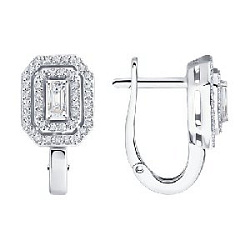 Серьги с бриллиантом SOKOLOV 1022221-3