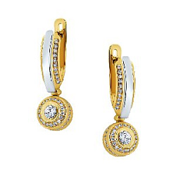 Серьги с бриллиантом Арт-Модерн 020533-Ж/Б