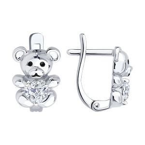 Серьги детские из серебра SOKOLOV 94-120-02321-1