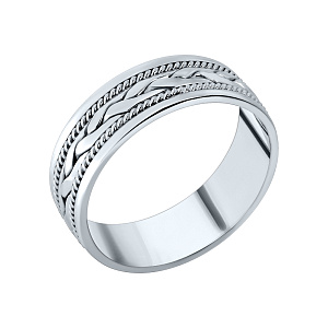 Кольцо обручальное из серебра С-53