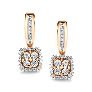 Серьги с бриллиантом АЛЬКОР 26152-100