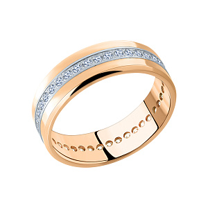 Кольцо обручальное из комбинированного золота Крымский ЮЗ 7212201 (1090)