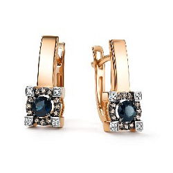 Серьги с бриллиантом АЛЬКОР 25833-170