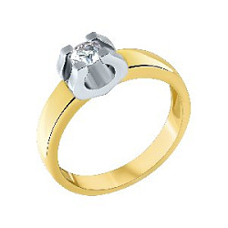 Кольцо помолвочное с бриллиантом 0376