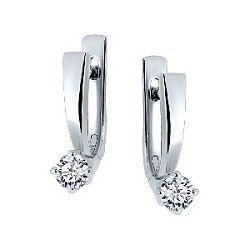 Серьги с бриллиантом МЭЮЗ 83945